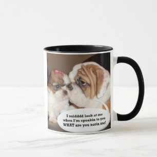 Englische Bulldoggen-Aufmerksamkeit! Tasse