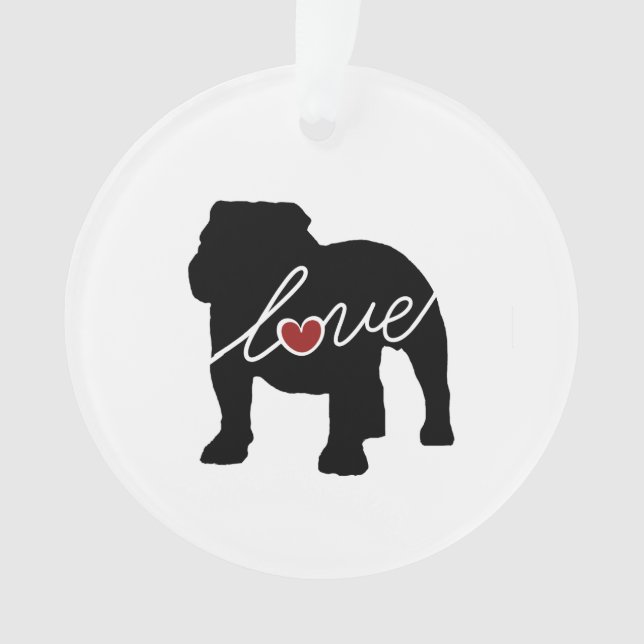 Englische Bulldoggen-Liebe Ornament (Vorderseite)