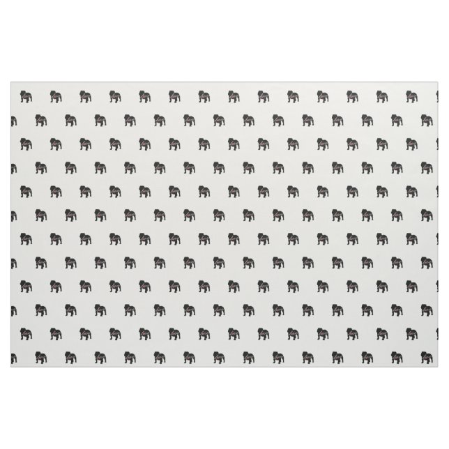 Englische Bulldoggen-Liebe Stoff (Yard (91,4 cm))