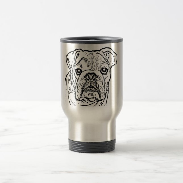 Englische Bulldoggen-Tasse Reisebecher (Mittel)