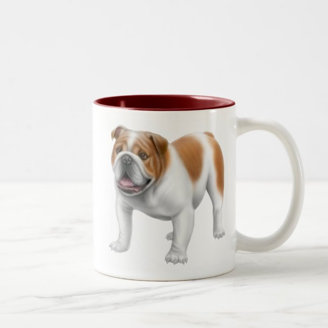 Englische Bulldoggen-Tasse Zweifarbige Tasse (Rechts)