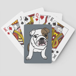 Englische Bulldoggen-Welpen-Schoßhund-Illustration Spielkarten