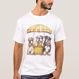 Englische Bullhunde laufen auf einer Limonade T-Shirt