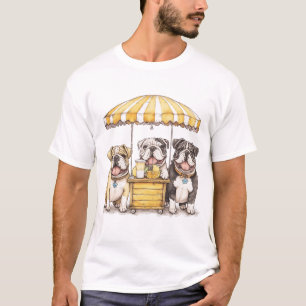 Englische Bullhunde laufen auf einer Limonade T-Shirt