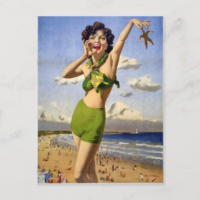 Englische Coast Vintage Reise Postkarte (Vorderseite)