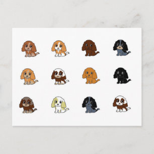 englische Cocker spaniel alle farbigen Kaktoons Postkarte