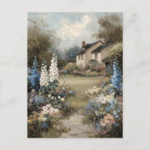 Englische Cottage-Garten-Postkarte