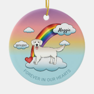 Englische Cream Golden Retriever Rainbow Memorial Keramik Ornament