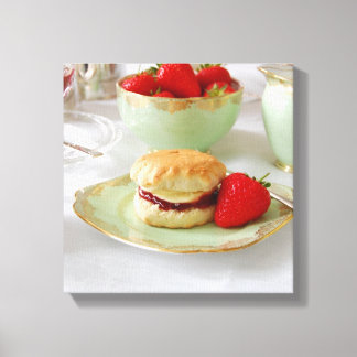 Englische Cream Tea Wrapped Canvas Leinwanddruck