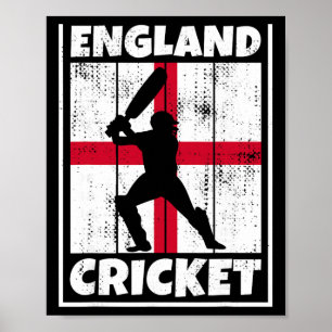 Englische Cricket-Fan-Flagge von England Cricket Poster