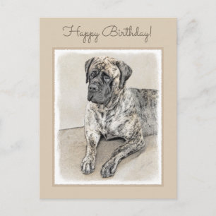 Englische Dogge (Brindle) Malerei - Hundekunst Postkarte