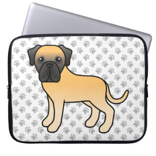 Englische Dogge Fawn Süßer Cartoon-Hund & Pfoten Laptopschutzhülle