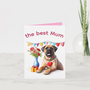 Englische Dogge Mastiff best Mum Muttertag Feiertagskarte