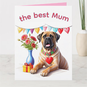Englische Dogge Mastiff best Mum Muttertag Karte