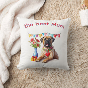 Englische Dogge Mastiff best Mum Muttertag Kissen