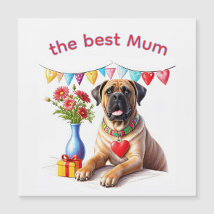 Englische Dogge Mastiff best Mum Muttertag Magnetkarte