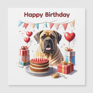 Englische Dogge Mastiff Birthday  Magnetkarte