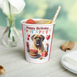 Englische Dogge Mastiff Birthday Pappbecher