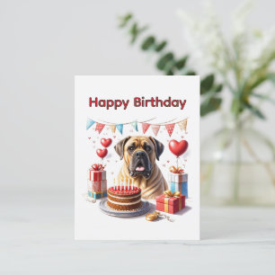 Englische Dogge Mastiff Birthday  Postkarte