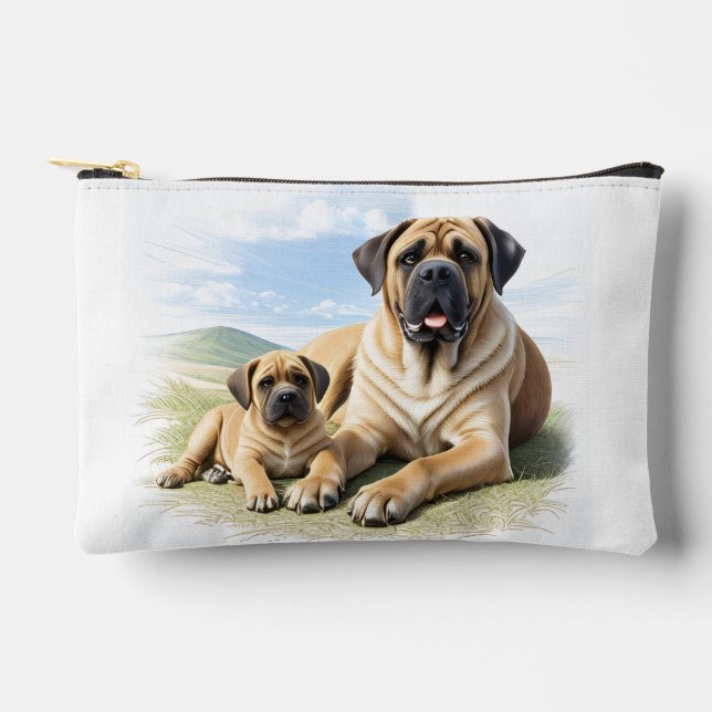 Englische Dogge Mastiff mit Kind Zubehörtasche (Vorderseite)