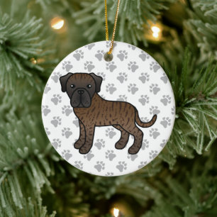 Englische Dogge mit Tigerstreifen, süßer Cartoon-H Keramik Ornament