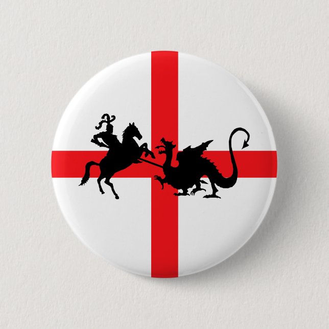Englische Flagge George und der Drache Button (Vorderseite)