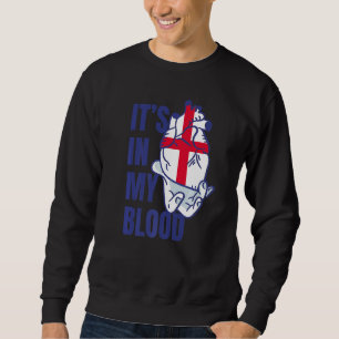 Englische Flagge Herzblutgefäße Hand England Sweatshirt
