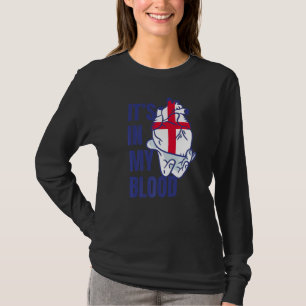 Englische Flagge Herzblutgefäße Hand England T-Shirt