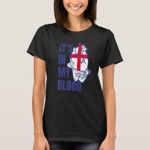 Englische Flagge Herzblutgefäße Hand England T-Shirt