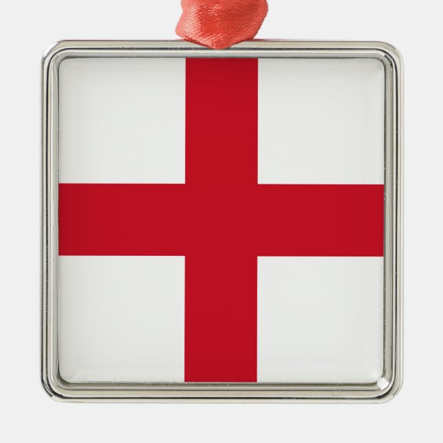 Englische Flagge Silbernes Ornament (Vorne)