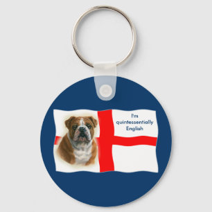 Englische Flagge und Bulldogge Schlüsselanhänger
