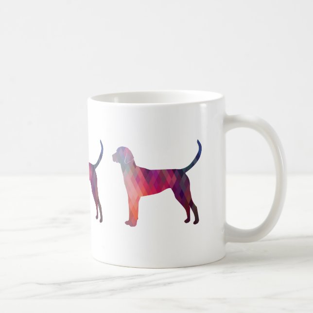 Englische Foxhound Geometric Pattern Silhouette Tasse (Rechts)