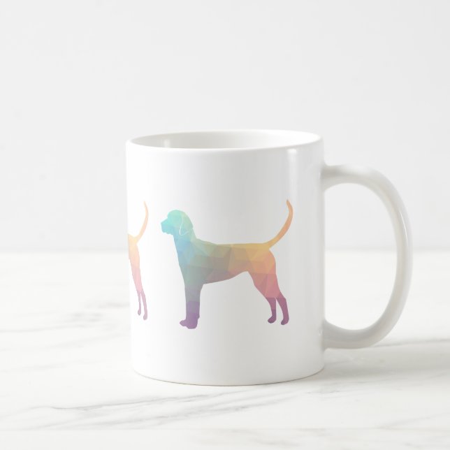 Englische Foxhound Geometric Pattern Silhouette Tasse (Rechts)