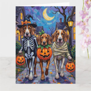 Englische Foxhound-Hunde an Halloween Karte