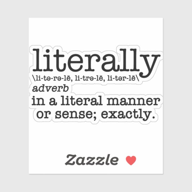 Englische Grammatik wörtlich Aufkleber (Blatt)