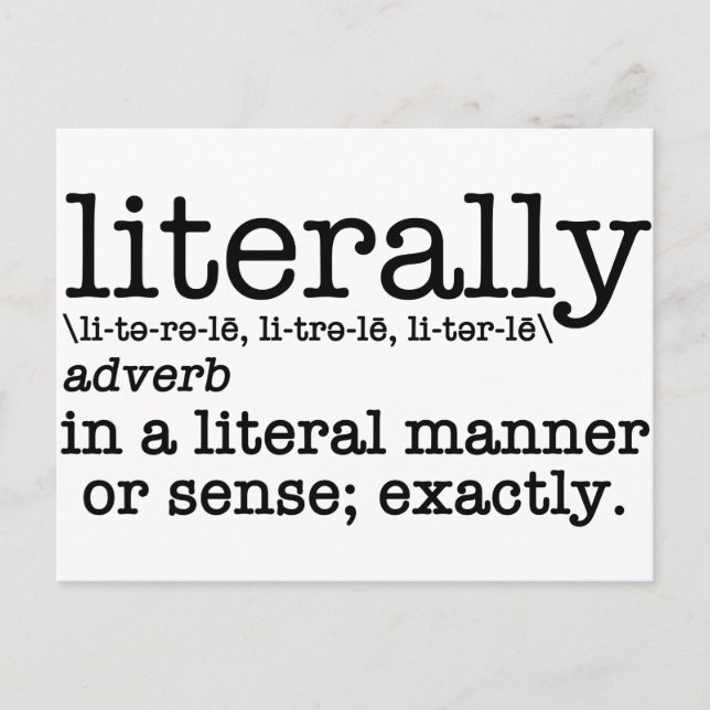 Englische Grammatik wörtlich Postkarte (Vorderseite)