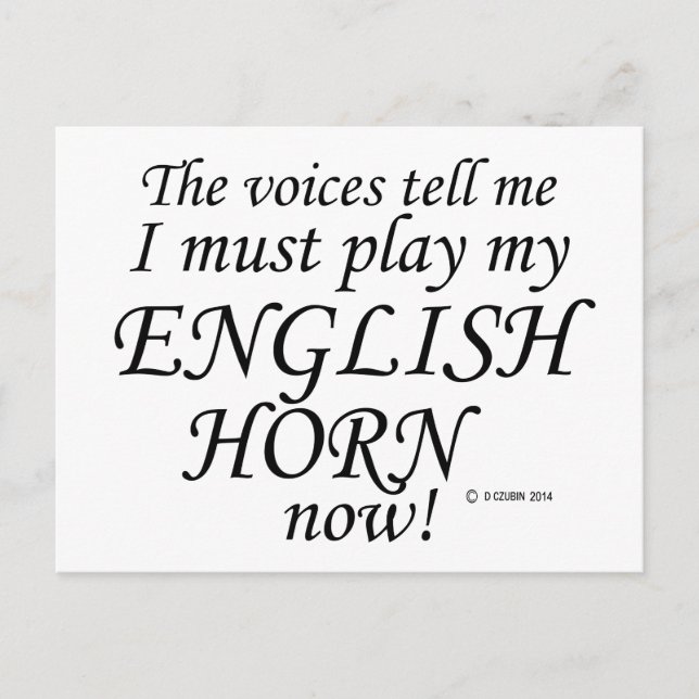 Englische Horn Stimmen sagen, müssen spielen Postkarte (Vorderseite)