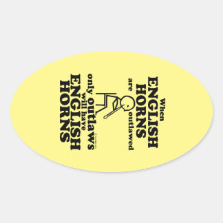 Englische Hörner Oval Sticker