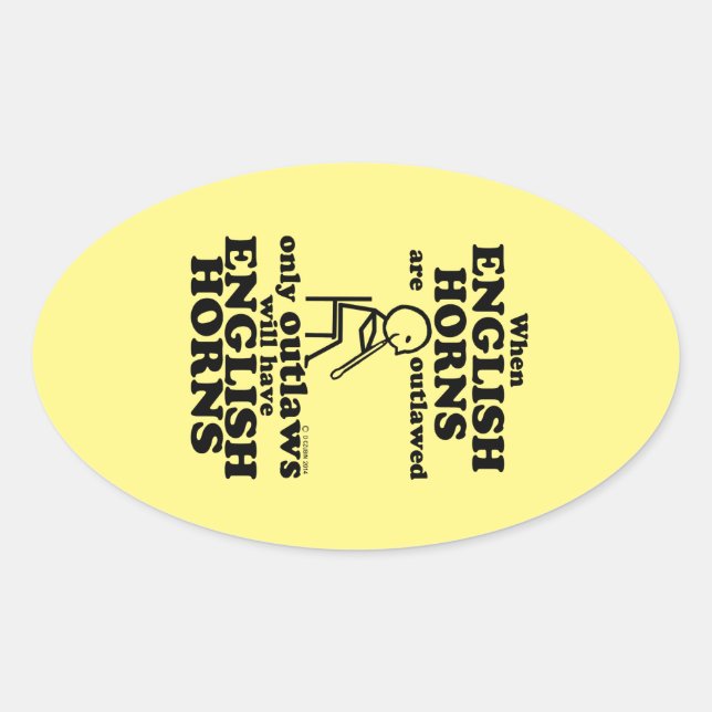 Englische Hörner Oval Sticker (Vorderseite)