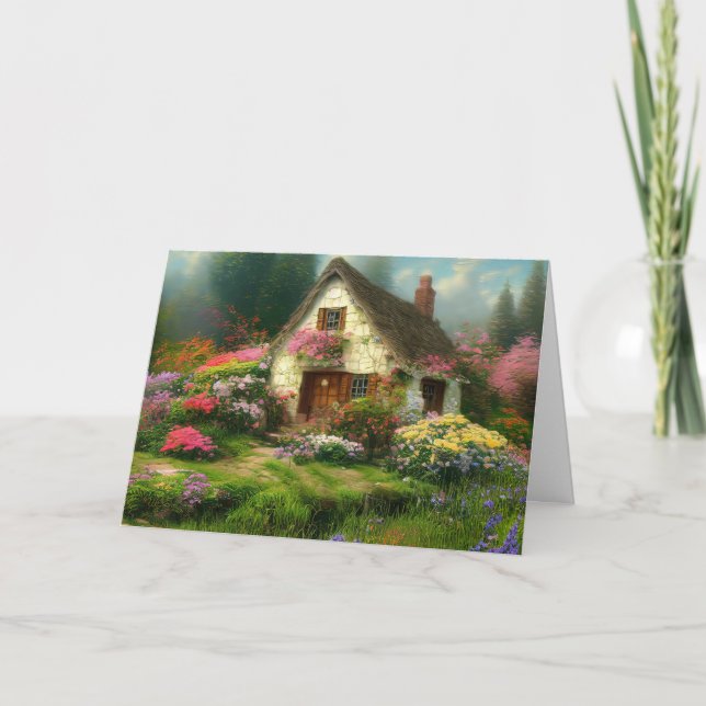 ENGLISCHE HÜTTE BLANK GREETKARTE DANKESKARTE (Vorderseite)