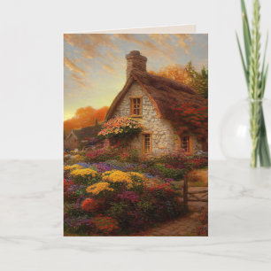 ENGLISCHE HÜTTE FLORAL ART GEBURTSTAGSKARTEN KARTE