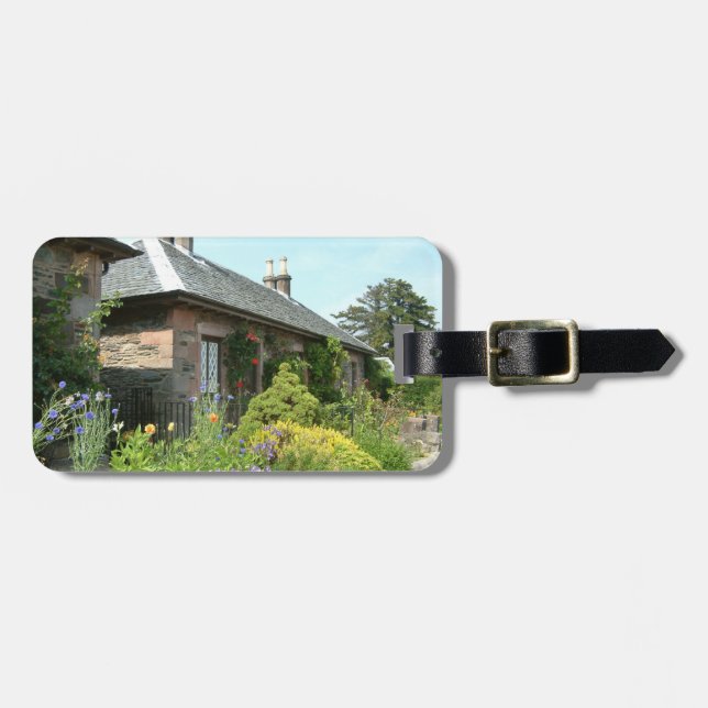 Englische Hütte II mit Blumengartenfotografie Gepäckanhänger (Vorderseite horizontal)