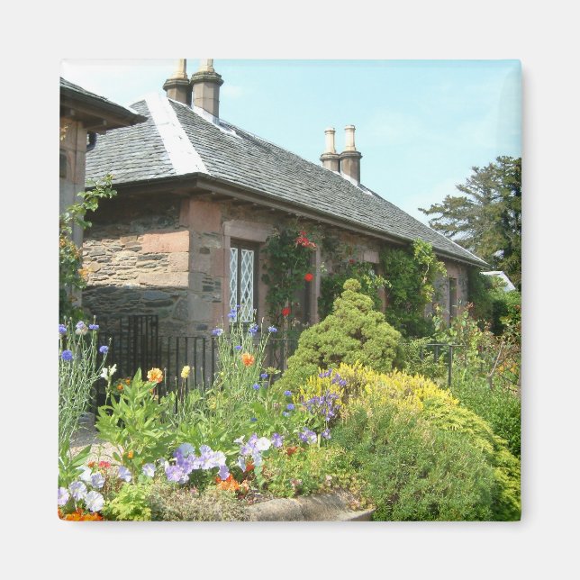 Englische Hütte II mit Blumengartenfotografie Magnet (Vorne)