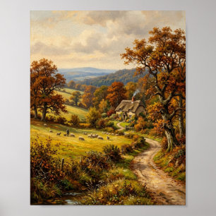 Englische Landschaft Herbstfelder I Poster