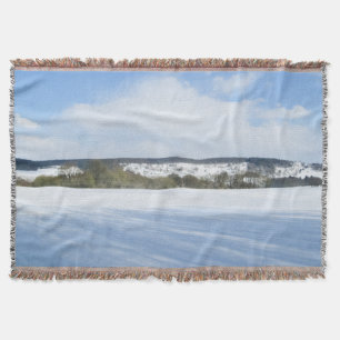 Englische Landschaft im Winter - Personalisiert Decke