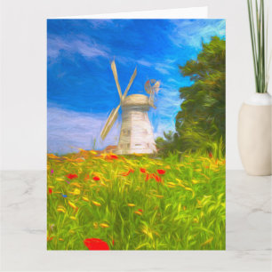 Englische Landschaft Windmill Kunst Karte