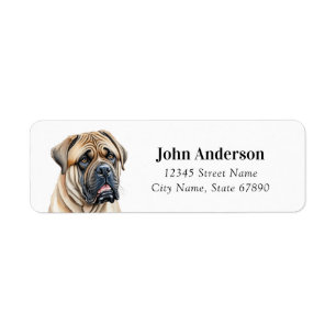 Englische-Mastiff-Hund-Rücksende-Adressetiketten