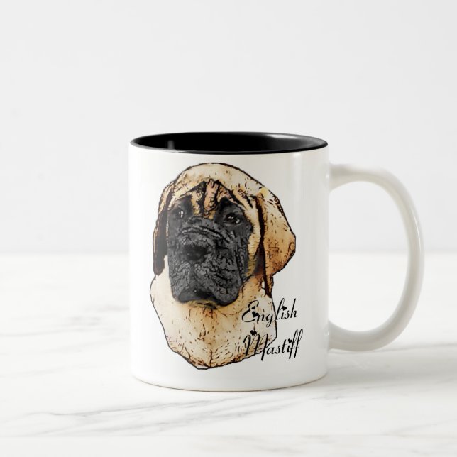 Englische Mastiff-Kunst-Geschenke Zweifarbige Tasse (Rechts)