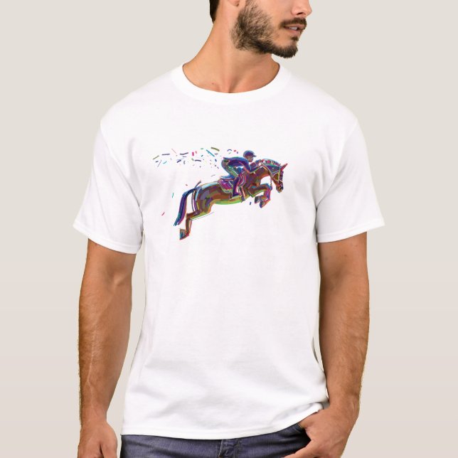 Englische Pferdeshow Jumping einfach überspringen  T-Shirt (Vorderseite)