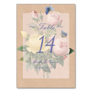 Englische Rose Hochzeit Einladung Tischnummer